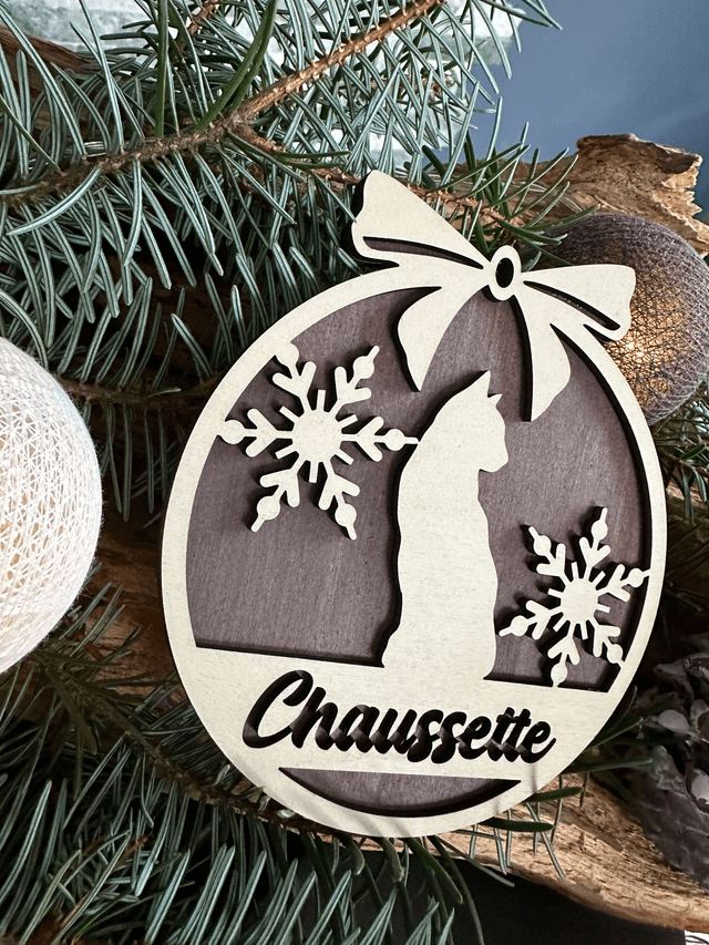 Boule de Noël pour chat "Chaussette"