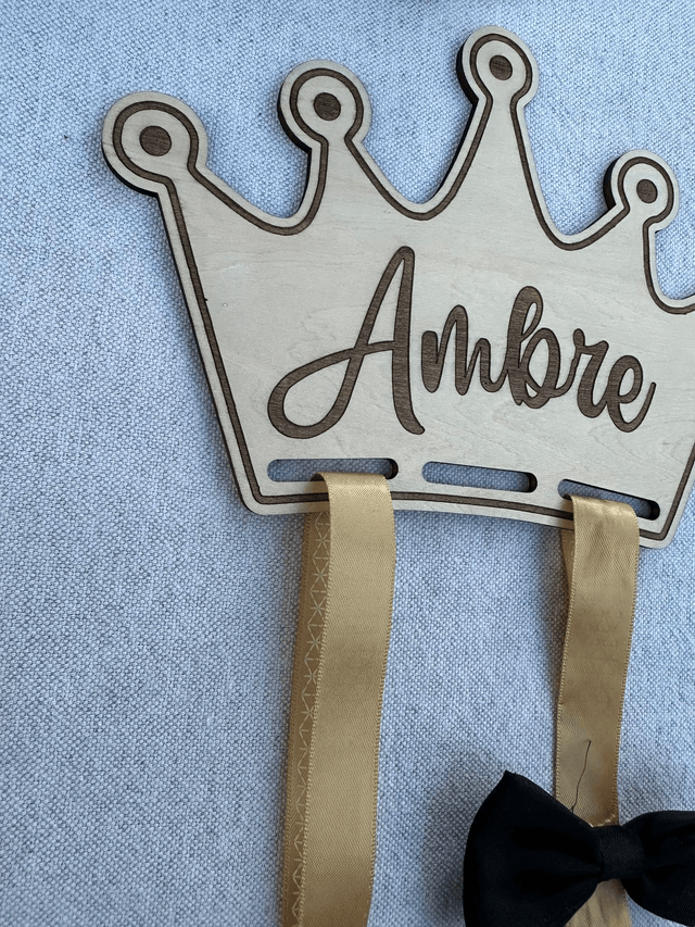Présentoir à Barrettes en Bois - Couronne Personnalisée 👑✨