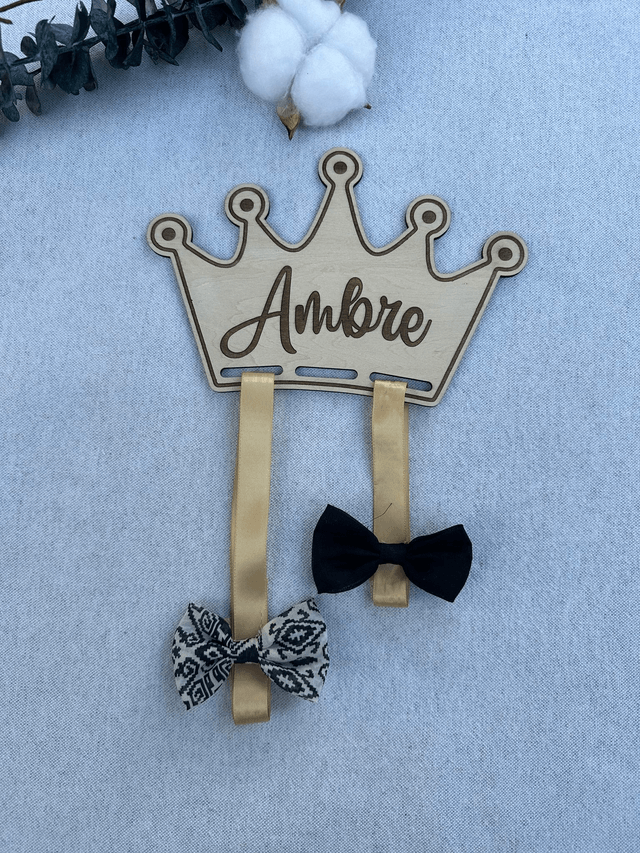 Présentoir à Barrettes en Bois - Couronne Personnalisée 👑✨