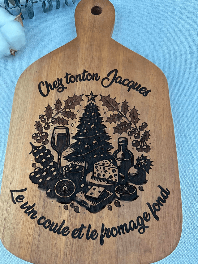 Planche à Découper de Noël Personnalisable 🎄🍷