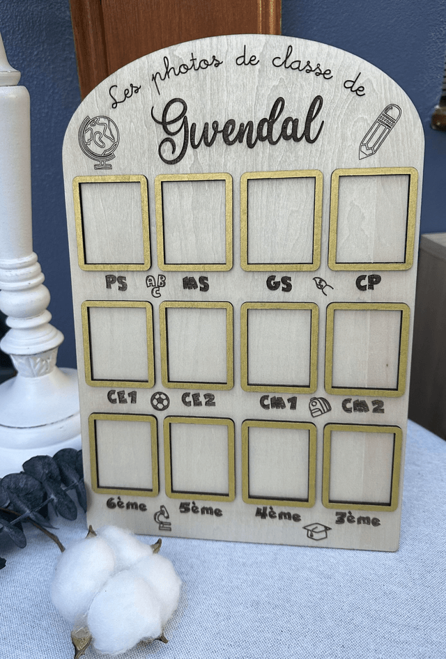 Présentoir en Bois pour Photos de Classe - De la Petite Section à la 3ᵉ 📚