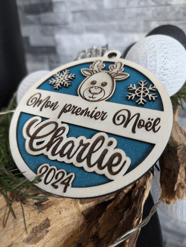 Boule de Noël enfant - Mon premier Noël Renne