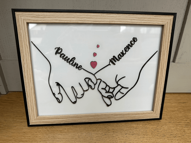 Cadre de mains enlacées Saint Valentin 