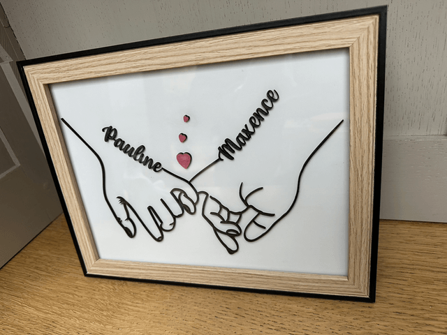 Cadre de mains enlacées Saint Valentin 