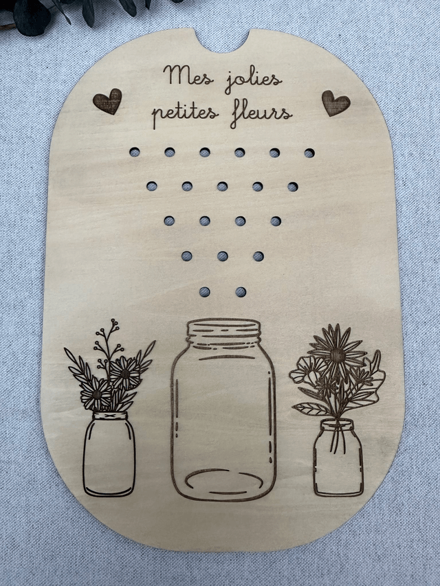 Plaque d'activité compatible IKEA Trofast - Petites fleurs 