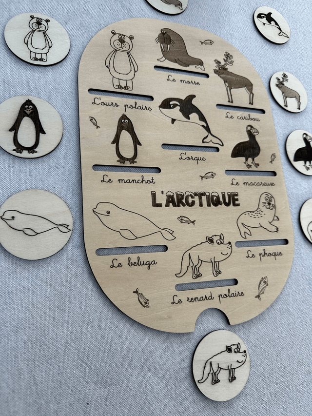 Plaque d'activité compatible avec les bac IKEA Trofast - Thème Artique