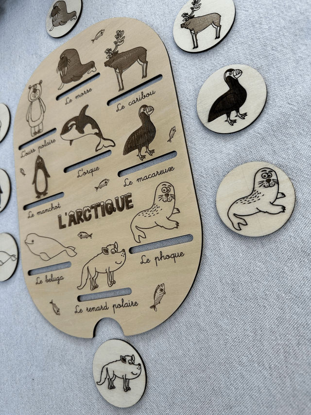 Plaque d'activité compatible avec les bac IKEA Trofast - Thème Artique