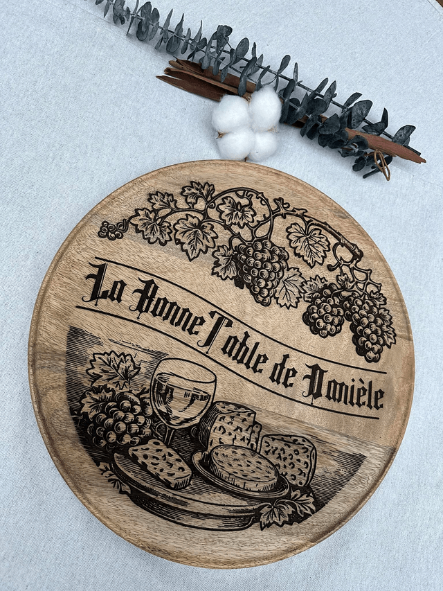 Plateau de Fromage en Bois de Manguier Personnalisé