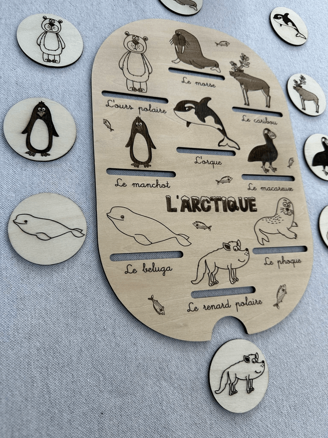 Plaque d'activité compatible avec les bac IKEA Trofast - Thème Artique