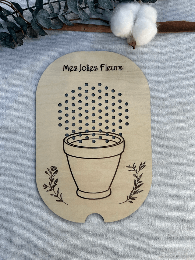 Plaque d'activité compatible IKEA Trofast - Pot de fleurs 