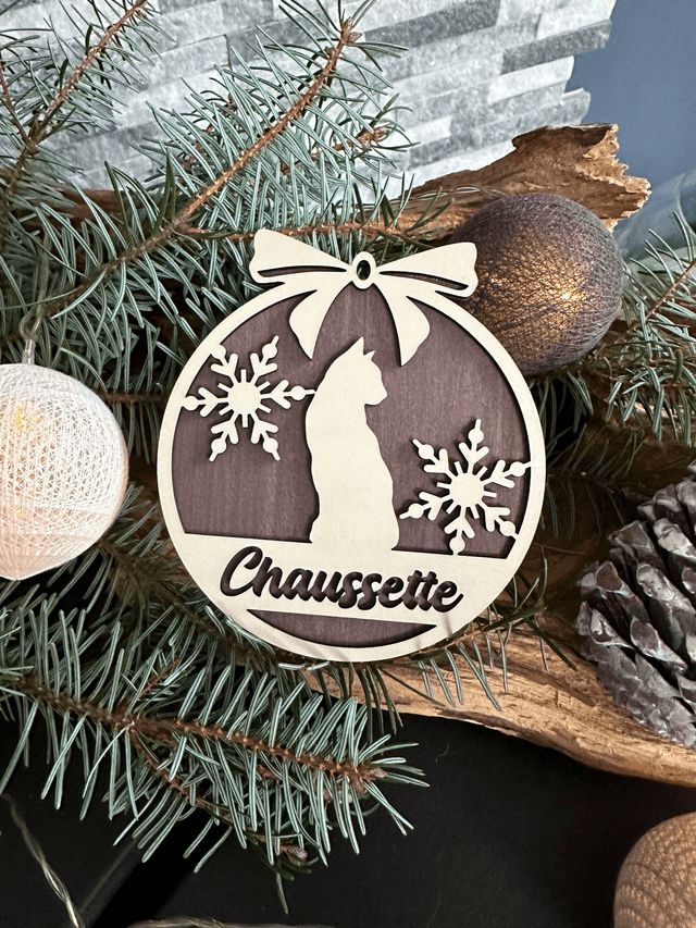 Boule de Noël pour chat "Chaussette"