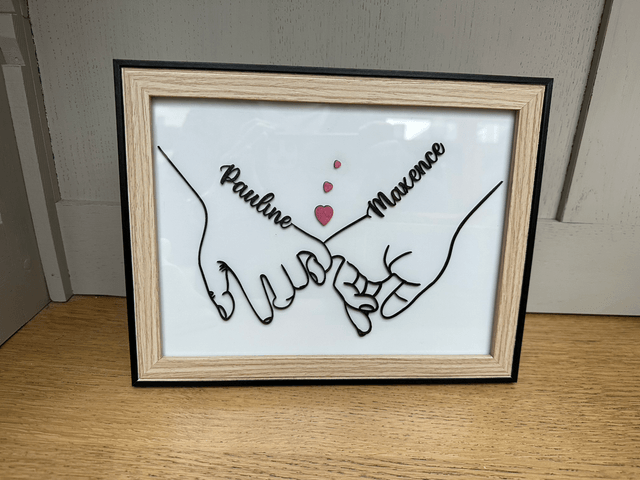 Cadre de mains enlacées Saint Valentin 