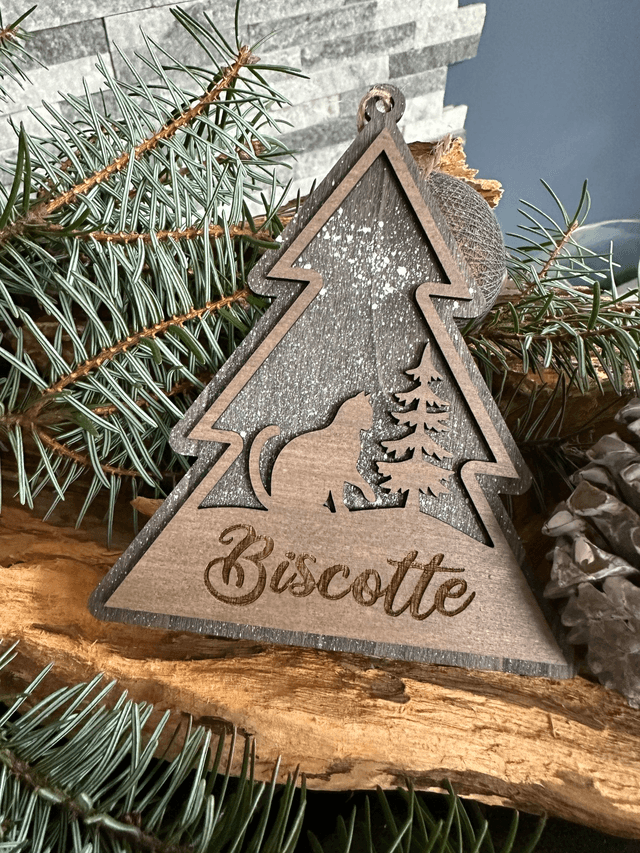 Boule de Noël pour chat sapin &quot;Biscotte&quot;