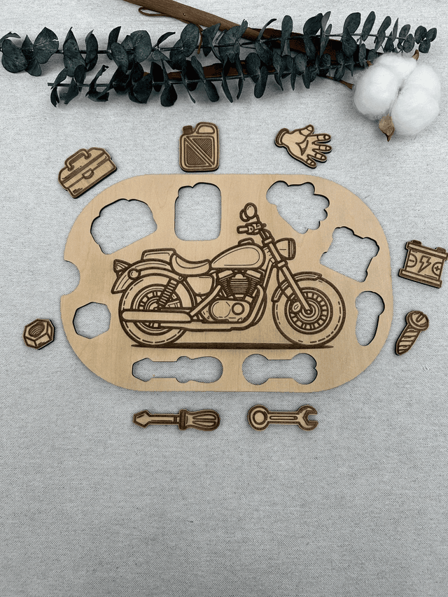 Plaque d&#039;activité compatible avec les bac IKEA Trofast - La moto