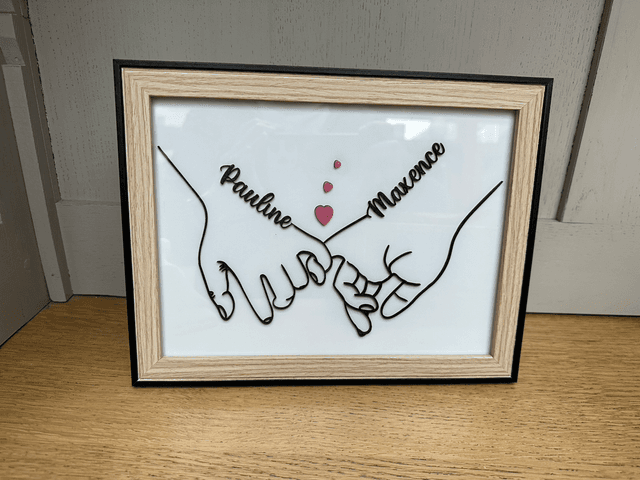 Cadre de mains enlacées Saint Valentin 